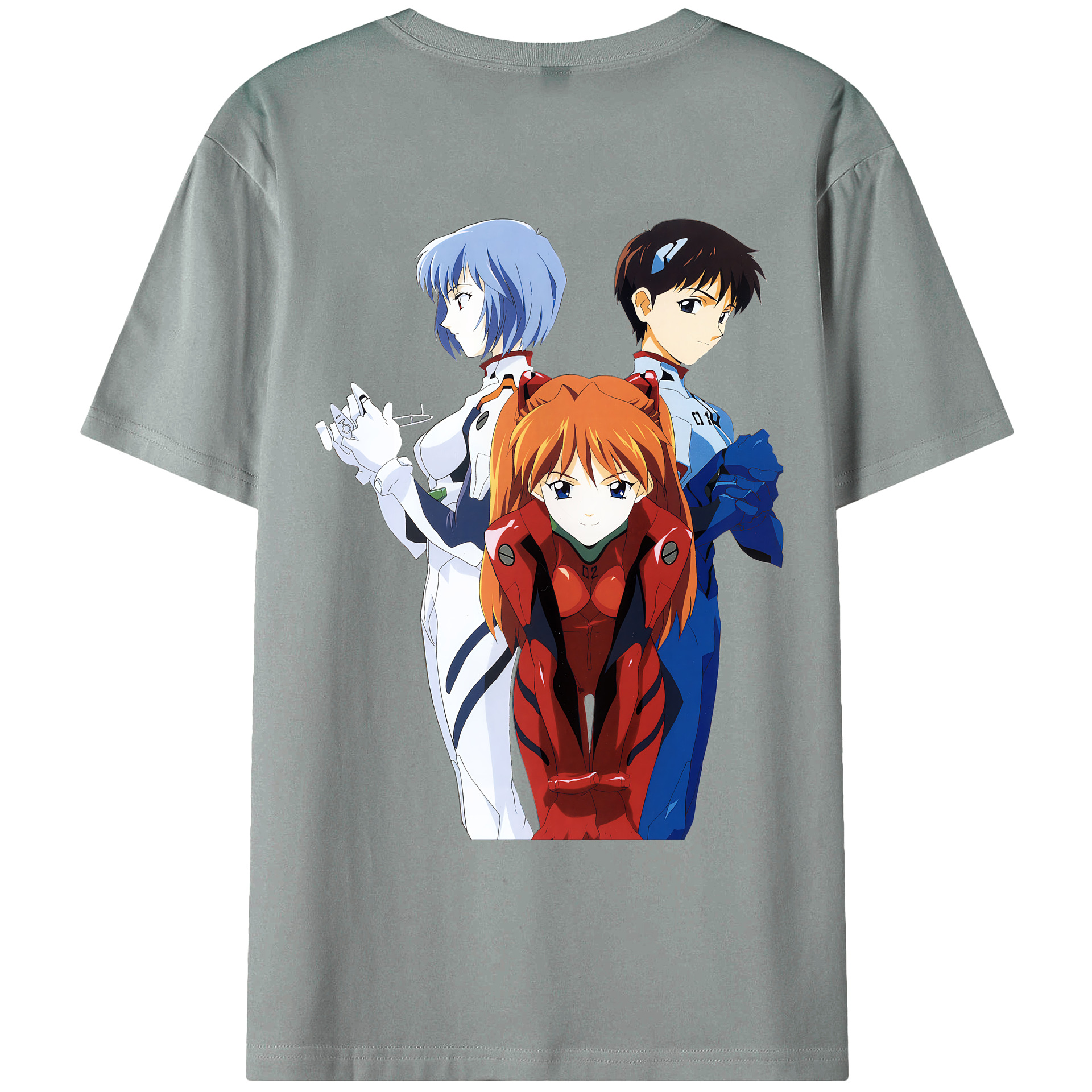 （画像用） EVA 新世紀エヴァンゲリオン 綿100％ メンズ半袖Tシャツ（バックプリント） 通気性